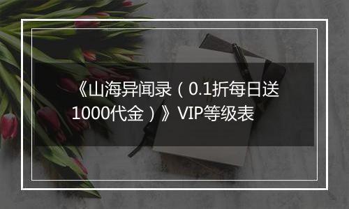 《山海异闻录（0.1折每日送1000代金）》VIP等级表