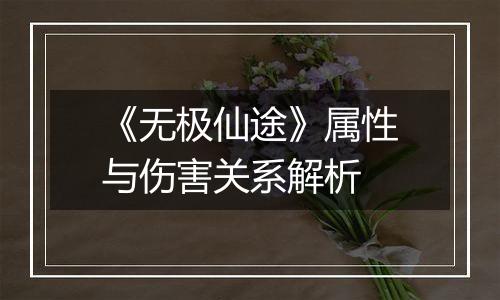 《无极仙途》属性与伤害关系解析