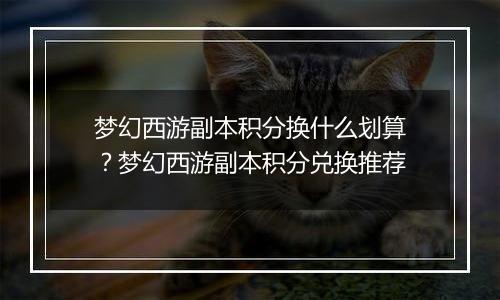 梦幻西游副本积分换什么划算？梦幻西游副本积分兑换推荐