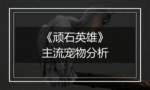 《顽石英雄》主流宠物分析