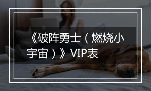 《破阵勇士（燃烧小宇宙）》VIP表
