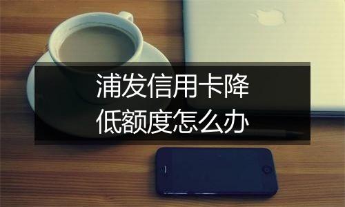 浦发信用卡降低额度怎么办