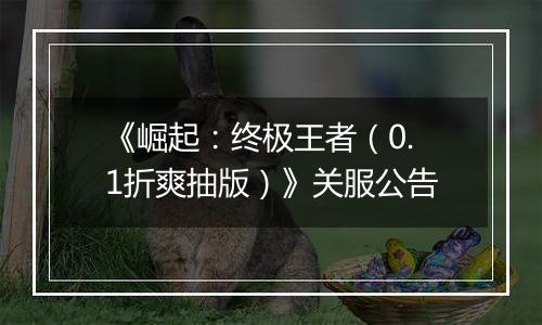 《崛起：终极王者（0.1折爽抽版）》关服公告