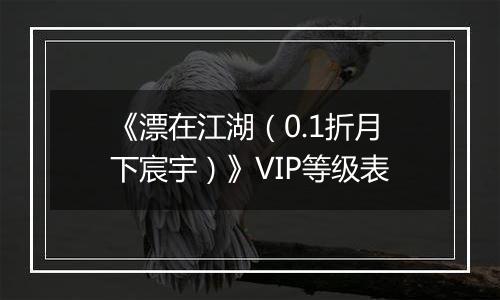 《漂在江湖（0.1折月下宸宇）》VIP等级表