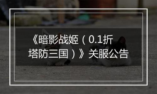 《暗影战姬（0.1折塔防三国）》关服公告