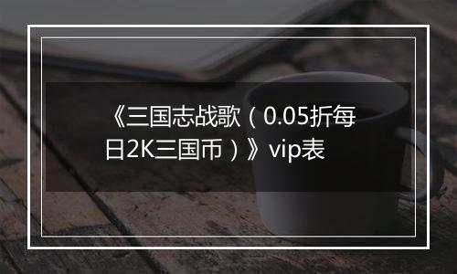 《三国志战歌（0.05折每日2K三国币）》vip表