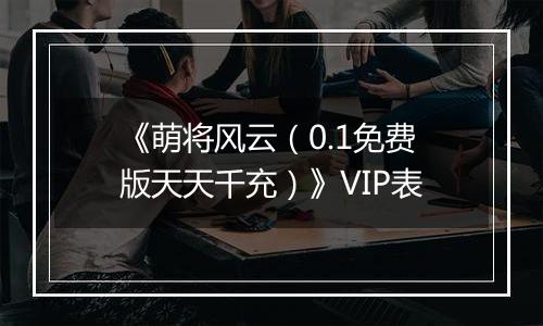 《萌将风云（0.1免费版天天千充）》VIP表