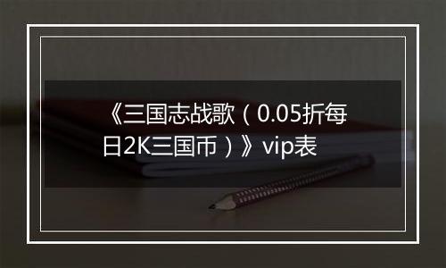 《三国志战歌（0.05折每日2K三国币）》vip表