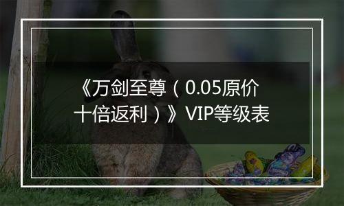 《万剑至尊（0.05原价十倍返利）》VIP等级表