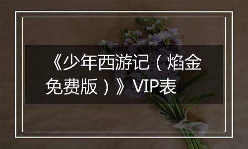 《少年西游记（焰金免费版）》VIP表
