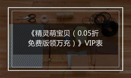 《精灵萌宝贝（0.05折免费版领万充）》VIP表