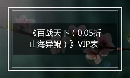 《百战天下（0.05折山海异鲲）》VIP表