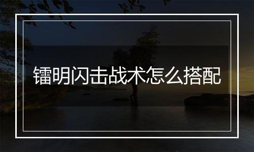 镭明闪击战术怎么搭配