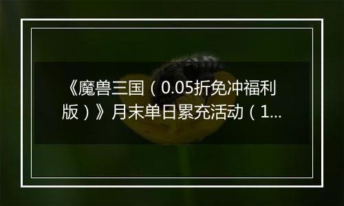 《魔兽三国（0.05折免冲福利版）》月末单日累充活动（12.27-12.31）