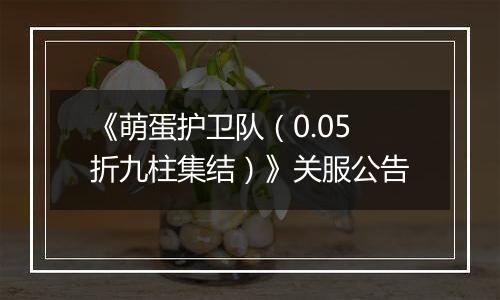 《萌蛋护卫队（0.05折九柱集结）》关服公告