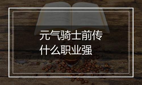 元气骑士前传什么职业强