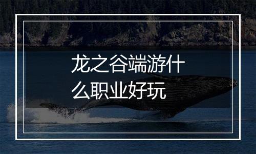 龙之谷端游什么职业好玩