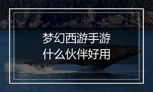 梦幻西游手游什么伙伴好用