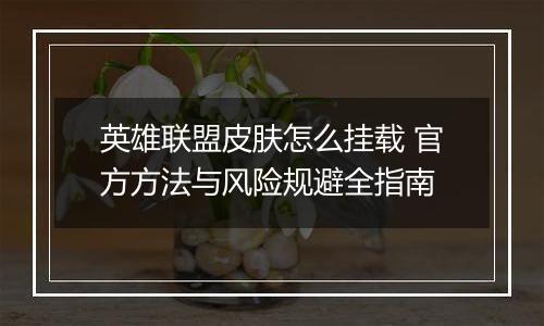 英雄联盟皮肤怎么挂载 官方方法与风险规避全指南