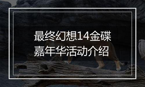最终幻想14金碟嘉年华活动介绍