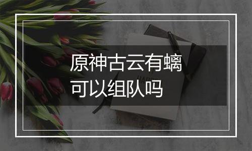 原神古云有螭可以组队吗