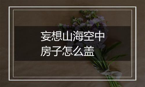 妄想山海空中房子怎么盖