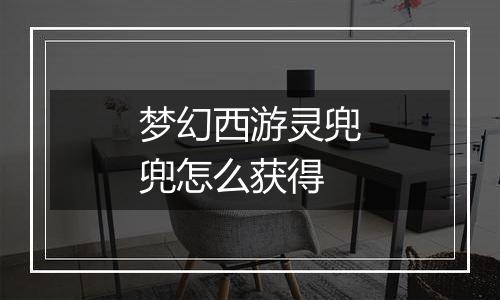 梦幻西游灵兜兜怎么获得