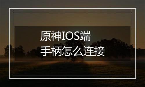 原神IOS端手柄怎么连接