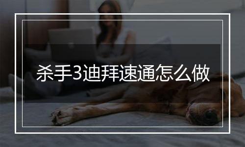 杀手3迪拜速通怎么做