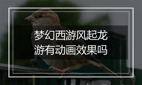 梦幻西游风起龙游有动画效果吗