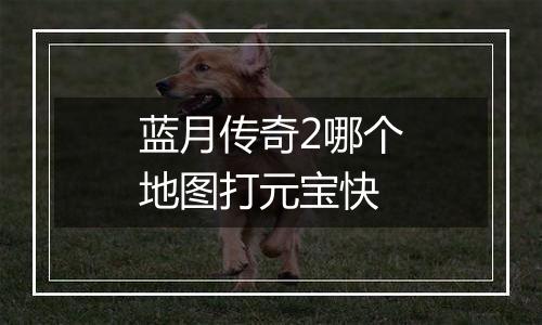 蓝月传奇2哪个地图打元宝快