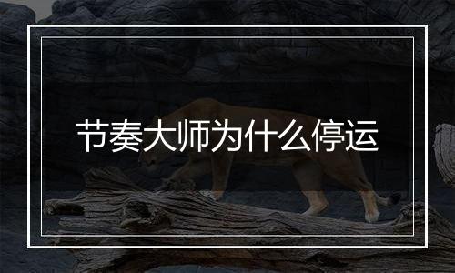 节奏大师为什么停运