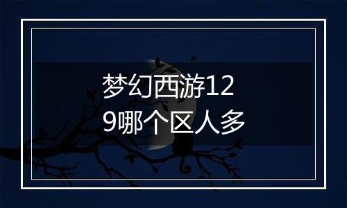 梦幻西游129哪个区人多