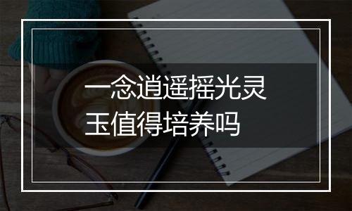 一念逍遥摇光灵玉值得培养吗