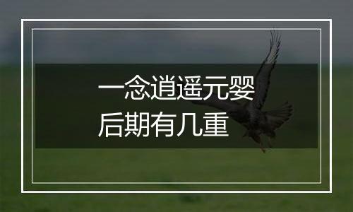 一念逍遥元婴后期有几重