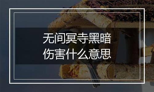无间冥寺黑暗伤害什么意思