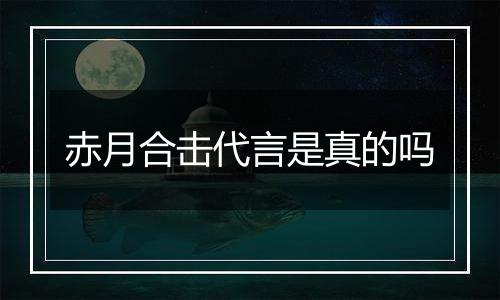 赤月合击代言是真的吗