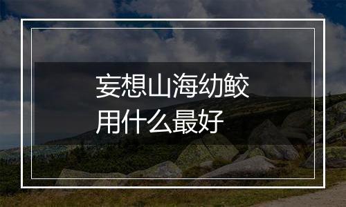 妄想山海幼鲛用什么最好