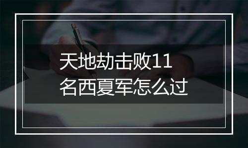 天地劫击败11名西夏军怎么过