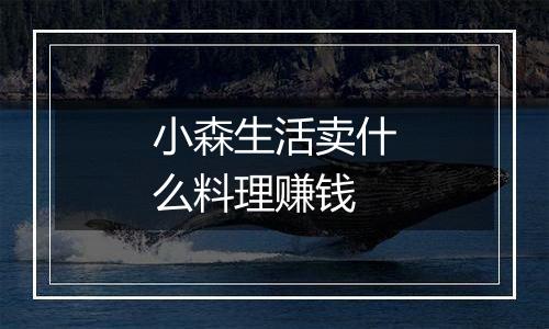 小森生活卖什么料理赚钱