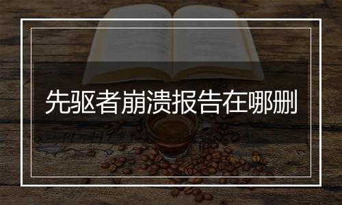 先驱者崩溃报告在哪删