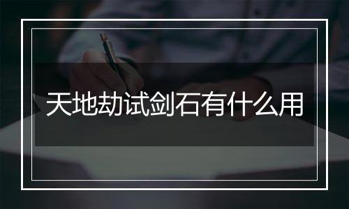 天地劫试剑石有什么用
