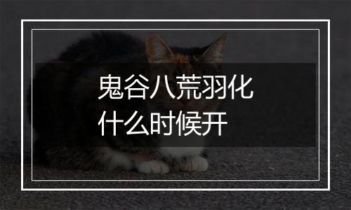 鬼谷八荒羽化什么时候开