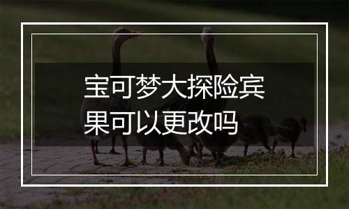 宝可梦大探险宾果可以更改吗