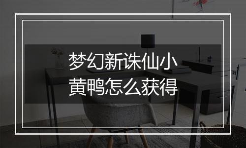 梦幻新诛仙小黄鸭怎么获得
