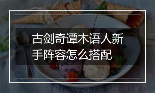 古剑奇谭木语人新手阵容怎么搭配