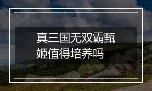 真三国无双霸甄姬值得培养吗