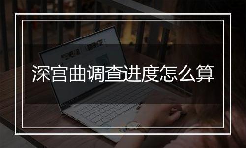 深宫曲调查进度怎么算