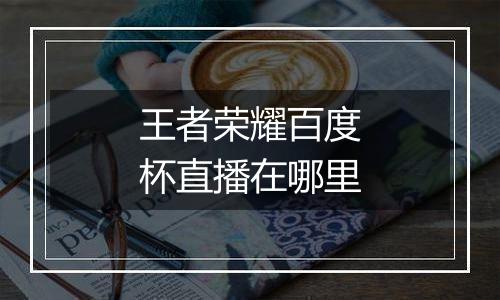王者荣耀百度杯直播在哪里
