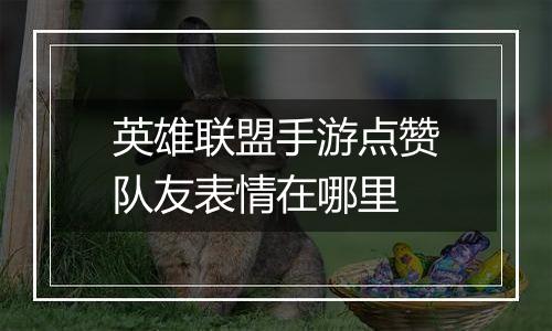 英雄联盟手游点赞队友表情在哪里